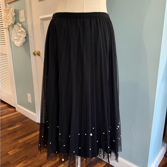 Anthropologie Daniel Rainn Tulle and Pearl A-Line Skirt - Picture 7 of 11